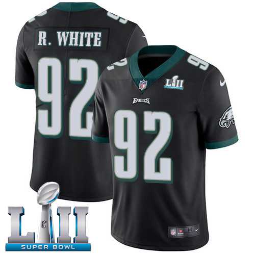 Nike Philadelphia Eagles #92 Reggie White Black Alternate Super Bowl LII Men's Stitched NFL Vapor Untouchable Limited Jersey