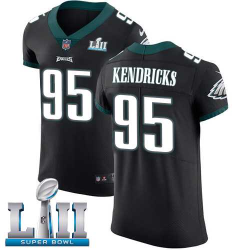Nike Philadelphia Eagles #95 Mychal Kendricks Black Alternate Super Bowl LII Men's Stitched NFL Vapor Untouchable Elite Jersey