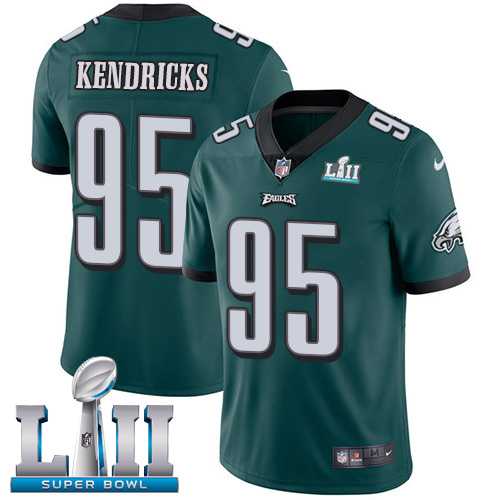 Nike Philadelphia Eagles #95 Mychal Kendricks Midnight Green Team Color Super Bowl LII Men's Stitched NFL Vapor Untouchable Limited Jersey