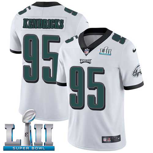 Nike Philadelphia Eagles #95 Mychal Kendricks White Super Bowl LII Men's Stitched NFL Vapor Untouchable Limited Jersey