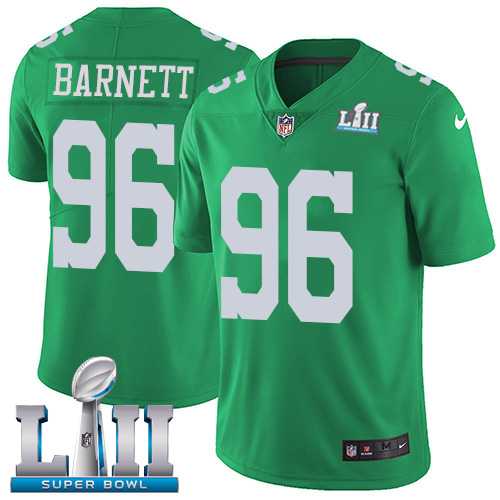 Nike Philadelphia Eagles #96 Derek Barnett Green Super Bowl LII Men's Stitched NFL Limited Rush Jersey