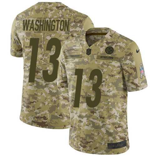 Nike Pittsburgh Steelers #13 James Washington Camo Men's Stitched NFL Limited 2018 Salute To Service Jersey