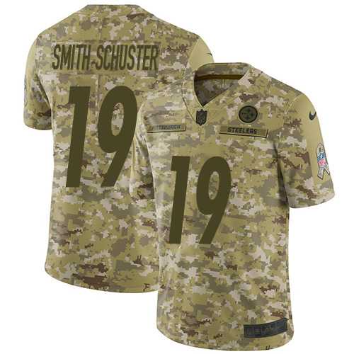 Nike Pittsburgh Steelers #19 JuJu Smith-Schuster Camo Men's Stitched NFL Limited 2018 Salute To Service Jersey