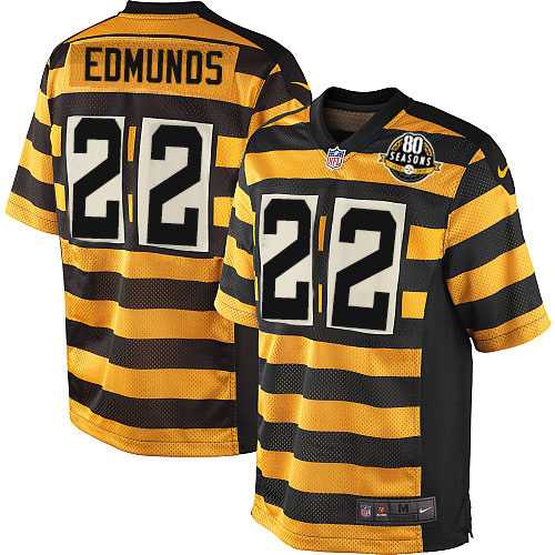 Nike Pittsburgh Steelers #22 Terrell Edmunds Yellow Black Alternate Men's Stitched NFL 80TH Throwback Elite Jersey