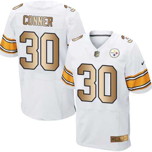 Nike Pittsburgh Steelers #30 James Conner White Men's Stitched NFL Elite Gold Jersey