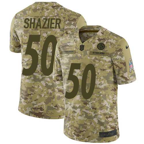 Nike Pittsburgh Steelers #50 Ryan Shazier Camo Men's Stitched NFL Limited 2018 Salute To Service Jersey