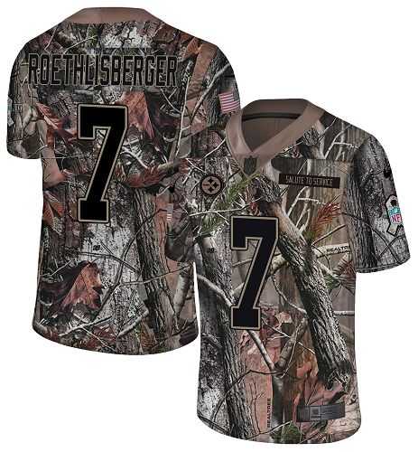 Nike Pittsburgh Steelers #7 Ben Roethlisberger Camo Men's Stitched NFL Limited Rush Realtree Jersey