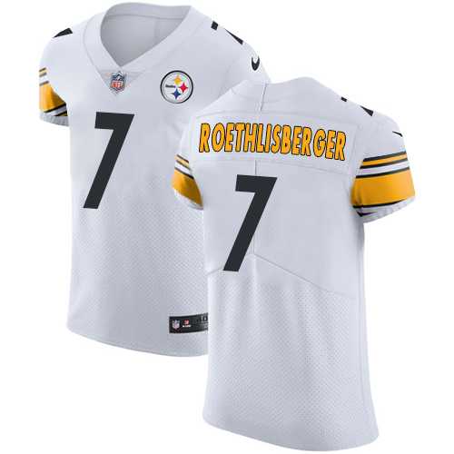Nike Pittsburgh Steelers #7 Ben Roethlisberger White Men's Stitched NFL Vapor Untouchable Elite Jersey