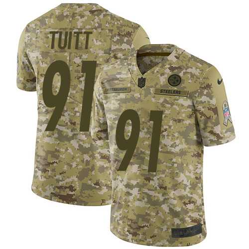 Nike Pittsburgh Steelers #91 Stephon Tuitt Camo Men's Stitched NFL Limited 2018 Salute To Service Jersey