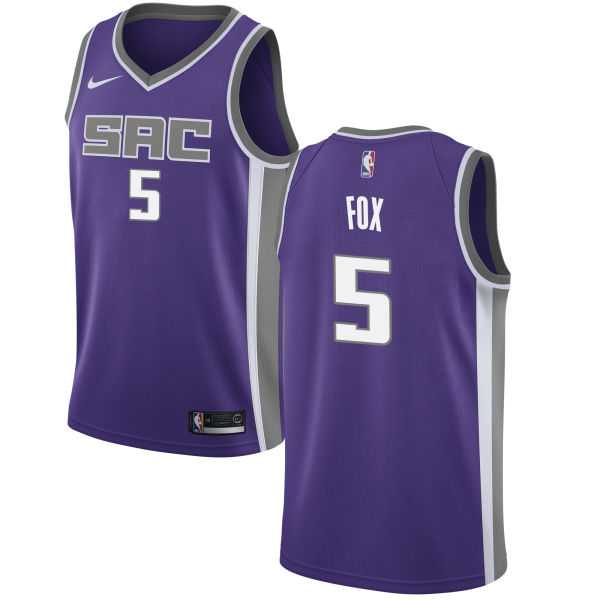 Nike Sacramento Kings #5 De'Aaron Fox Purple NBA Swingman Icon Edition Jersey