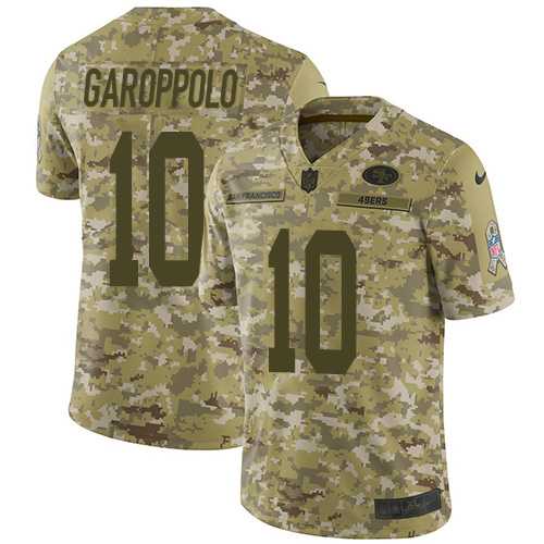 Nike San Francisco 49ers #10 Jimmy Garoppolo Camo Men's Stitched NFL Limited 2018 Salute To Service Jersey