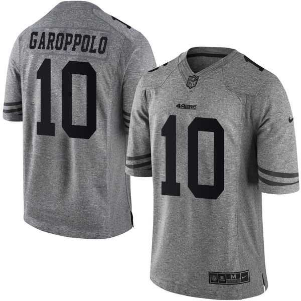 Nike San Francisco 49ers #10 Jimmy Garoppolo Gray Men's Stitched NFL Limited Gridiron Gray Jersey