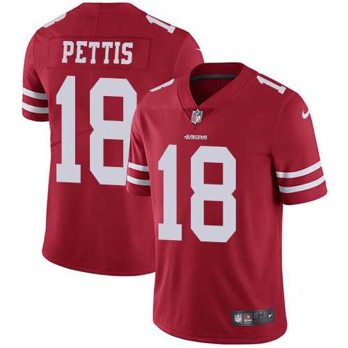 Nike San Francisco 49ers #18 Dante Pettis Red Team Color Men's Stitched NFL Vapor Untouchable Limited Jersey