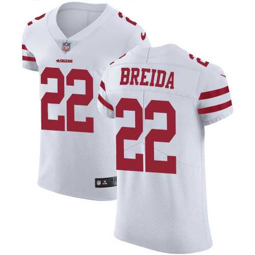 Nike San Francisco 49ers #22 Matt Breida White Men's Stitched NFL Vapor Untouchable Elite Jersey