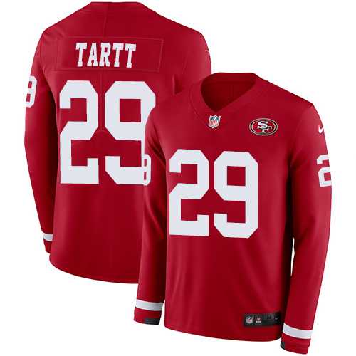 Nike San Francisco 49ers #29 Jaquiski Tartt Red Team Color Men's Stitched NFL Limited Therma Long Sleeve Jersey