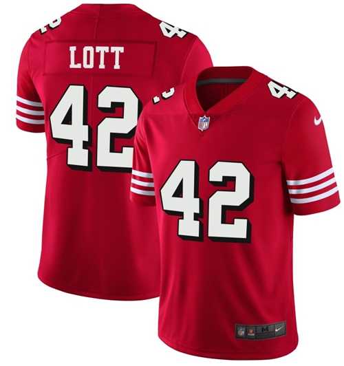 Nike San Francisco 49ers #42 Ronnie Lott Red Team Color Men's Stitched NFL Vapor Untouchable Limited II Jersey