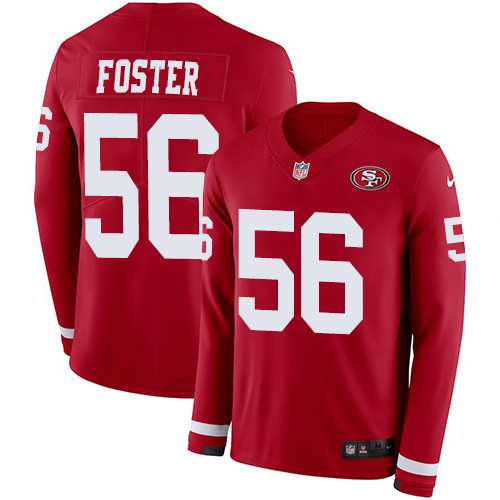 Nike San Francisco 49ers #56 Reuben Foster Red Team Color Men's Stitched NFL Limited Therma Long Sleeve Jersey