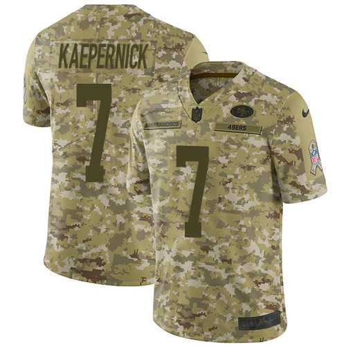 Nike San Francisco 49ers #7 Colin Kaepernick Camo Men's Stitched NFL Limited 2018 Salute To Service Jersey