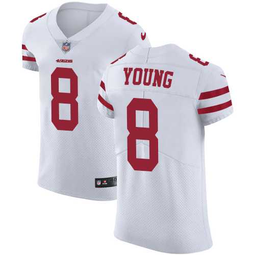 Nike San Francisco 49ers #8 Steve Young White Men's Stitched NFL Vapor Untouchable Elite Jersey