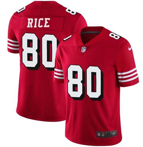 Nike San Francisco 49ers #80 Jerry Rice Red Team Color Men's Stitched NFL Vapor Untouchable Limited II Jersey