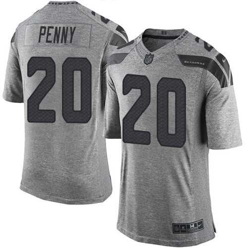 Nike Seattle Seahawks #20 Rashaad Penny Gray Men's Stitched NFL Limited Gridiron Gray Jersey