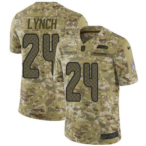Nike Seattle Seahawks #24 Marshawn Lynch Camo Men's Stitched NFL Limited 2018 Salute To Service Jersey