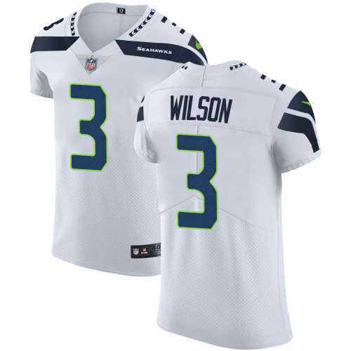 Nike Seattle Seahawks #3 Russell Wilson White Men's Stitched NFL Vapor Untouchable Elite Jersey