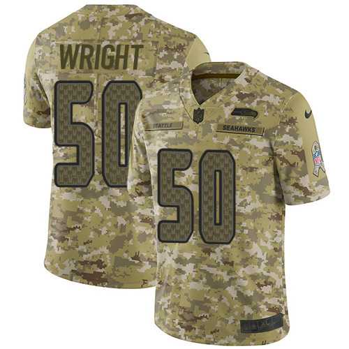 Nike Seattle Seahawks #50 K.J. Wright Camo Men's Stitched NFL Limited 2018 Salute To Service Jersey