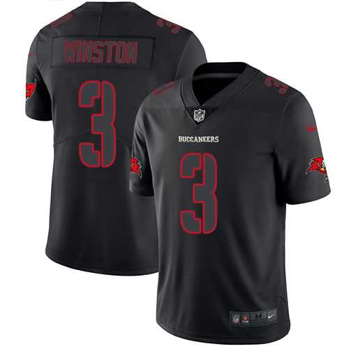 Nike Tampa Bay Buccaneers #3 Jameis Winston Black Men's Stitched NFL Limited Rush Impact Jersey