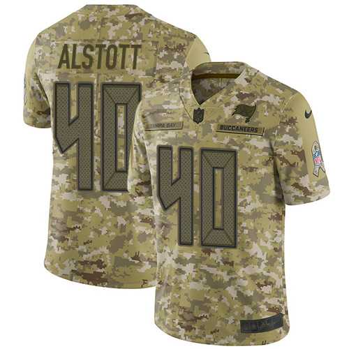 Nike Tampa Bay Buccaneers #40 Mike Alstott Camo Men's Stitched NFL Limited 2018 Salute To Service Jersey