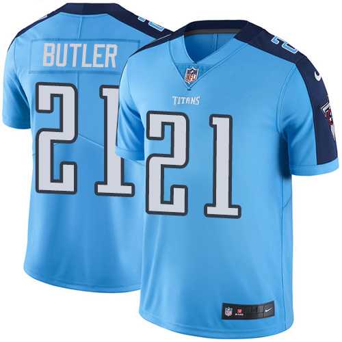 Nike Tennessee Titans #21 Malcolm Butler Light Blue Men's Stitched NFL Limited Rush Jersey
