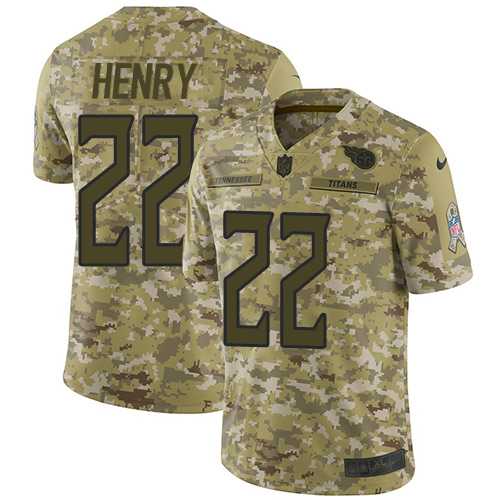 Nike Tennessee Titans #22 Derrick Henry Camo Men's Stitched NFL Limited 2018 Salute To Service Jersey