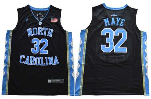 North Carolina #32 Luke Maye Black Basketball Stitched NCAA