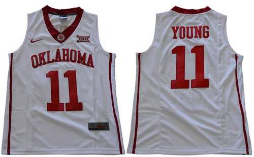 Oklahoma Sooners #11 Trae Young White Basketball New XII Stitched NCAA