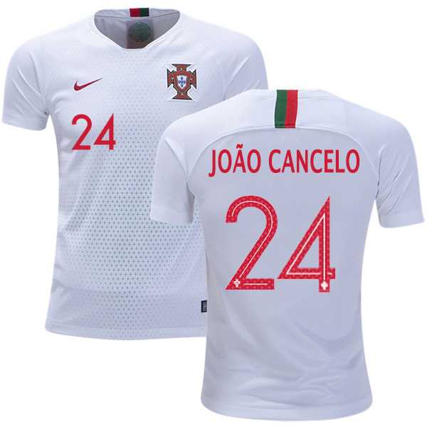 Portugal #24 Joao Cancelo Away Kid Soccer Country Jersey