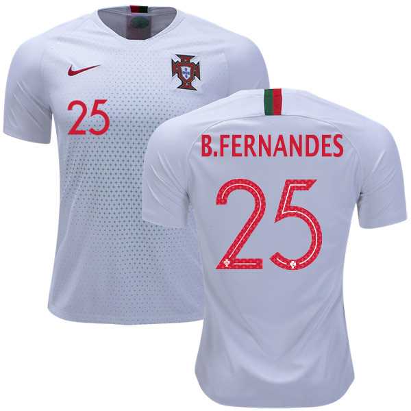 Portugal #25 B.Fernandes Away Soccer Country Jersey