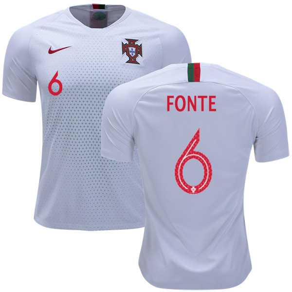 Portugal #6 Fonte Away Soccer Country Jersey