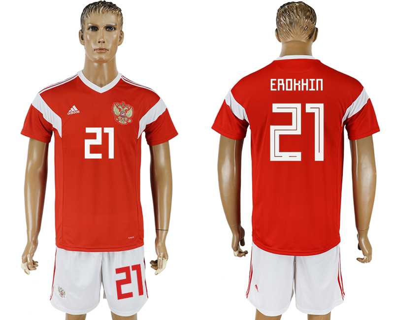 Russia #21 EROKHIN Home 2018 FIFA World Cup Soccer Jersey