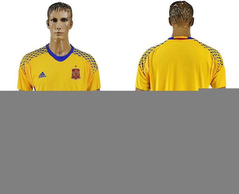 Spain Yellow Goalkeeper 2018 FIFA World Cup Soccer Jersey