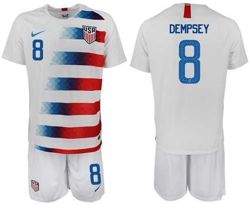 USA #8 Dempsey Home Soccer Country Jersey