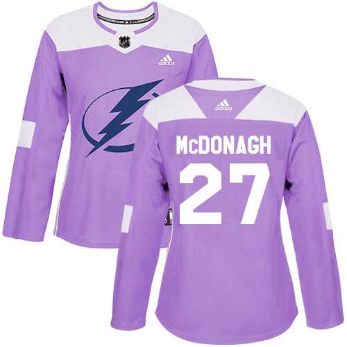 Women's Adidas Tampa Bay Lightning #27 Ryan McDonagh Purple Authentic Fights Cancer Stitched NHL Jersey