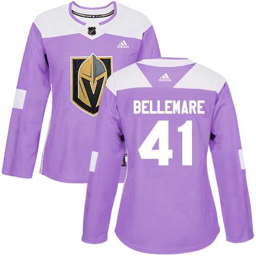 Women's Adidas Vegas Golden Knights #41 Pierre-Edouard Bellemare Authentic Purple Fights Cancer Practice NHL