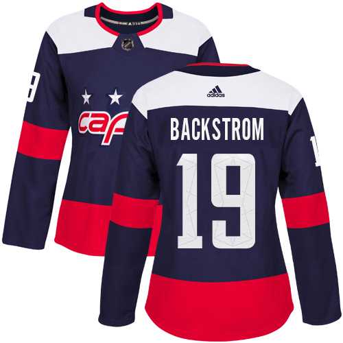 Women's Adidas Washington Capitals #19 Nicklas Backstrom Navy Authentic 2018 Stadium Series Stitched NHL Jersey