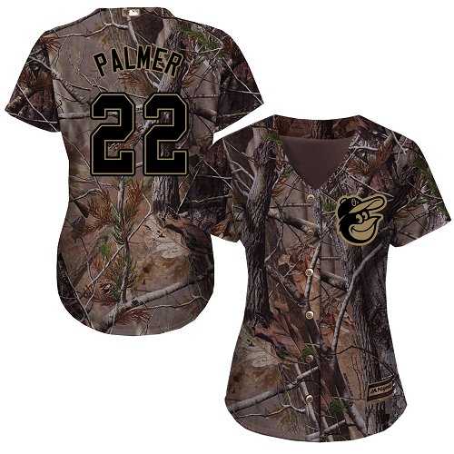 Women's Baltimore Orioles #22 Jim Palmer Camo Realtree Collection Cool Base Stitched MLB