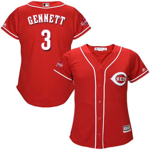 Women's Cincinnati Reds #3 Scooter Gennett Red Alternate Stitched MLB