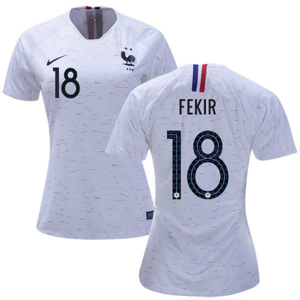 Women's France #18 Fekir Away Soccer Country Jersey
