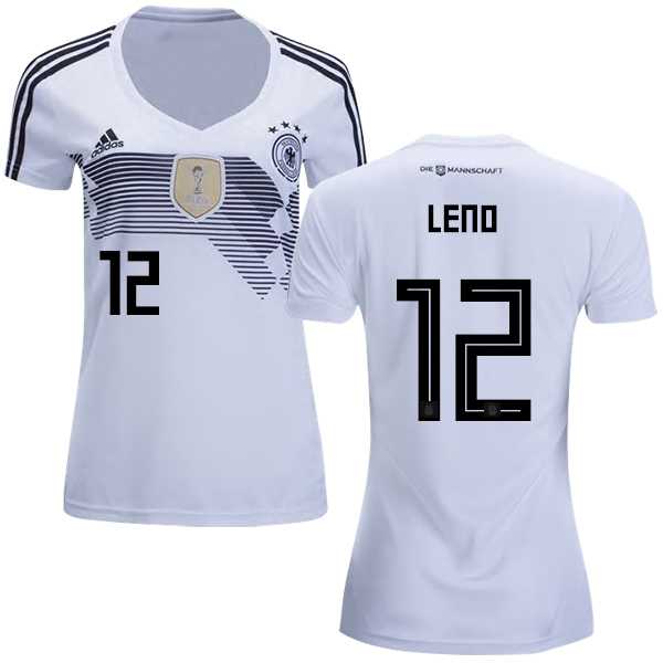 Women's Germany #12 Leno White Home Soccer Country Jersey