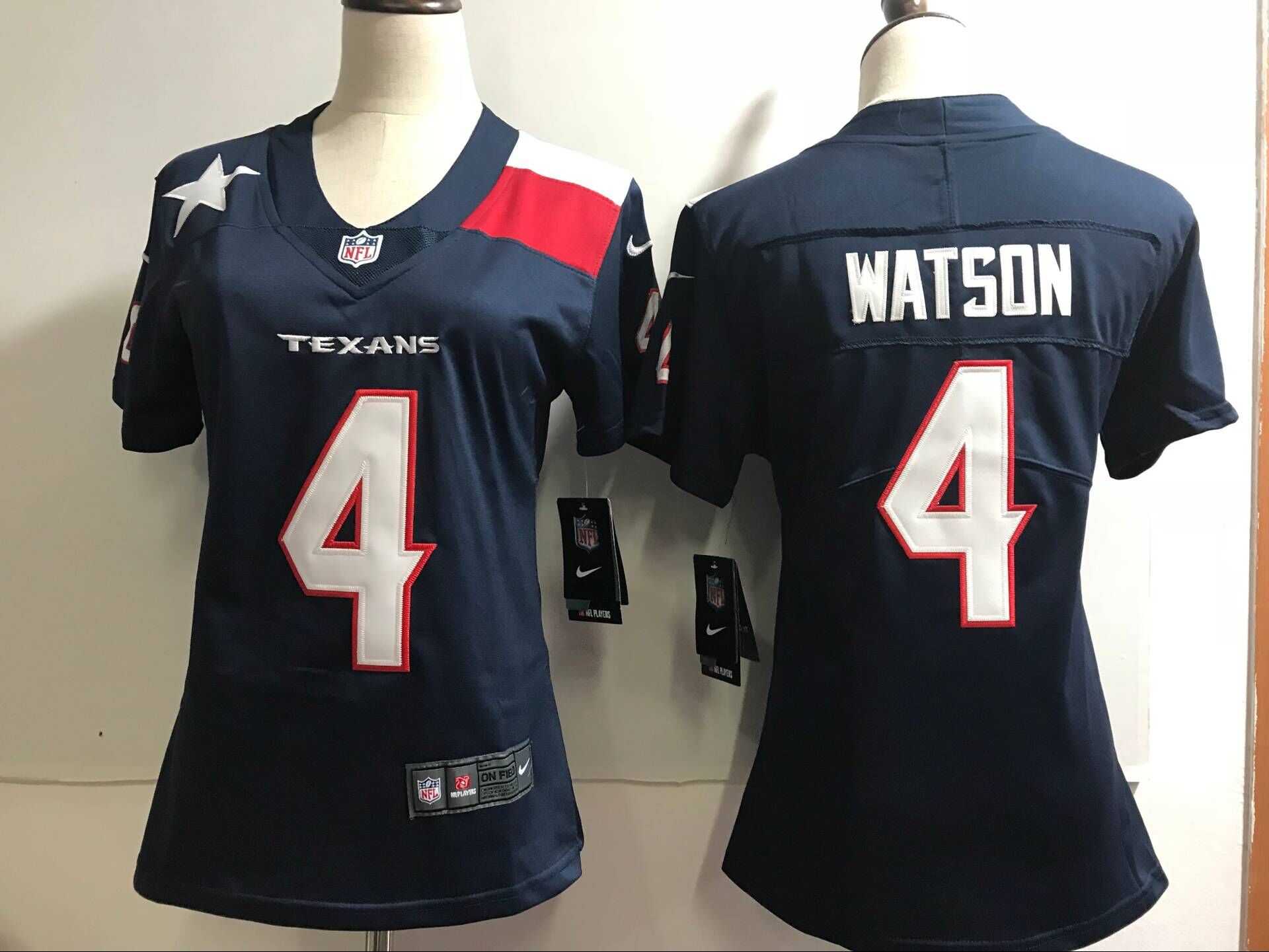 Women's Houston Texans #4 Deshaun Watson Navy Blue Team Color Nike Color Rush Limited NFL Jerseys