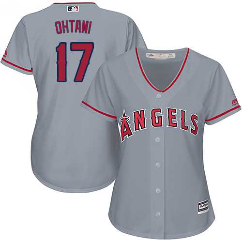Women's Los Angeles Angels Of Anaheim #17 Shohei Ohtani Grey Road Stitched MLB