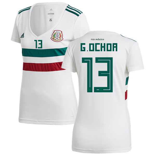 Women's Mexico #13 G.Ochoa Away Soccer Country Jersey